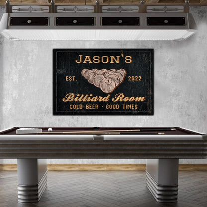 Billiard Room Sign