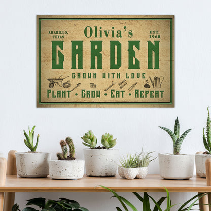 Plant, Grow, Eat, Repeat Garden Sign