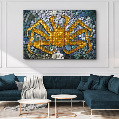 King Crab Mosaic Décor Canvas Wall Art