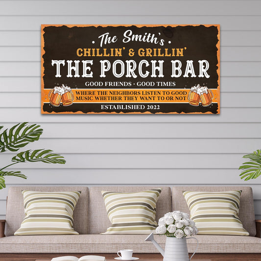 Family Porch Bar Sign