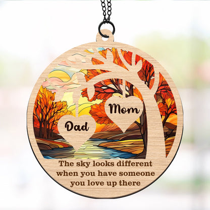 The Sky Looks Different When You Have Someone You Love Suncatcher Ornament, Custom Name Suncatchers, Gift For Family, Memorial Gift Ornament 682001