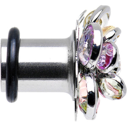 0G Pastel Rainbow Gem Petals Blooming Flower Plug Set of 2