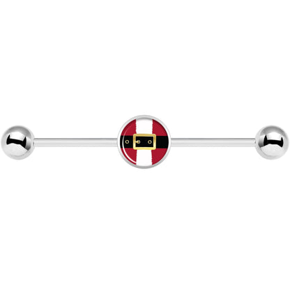14G Christmas Santa Suit Industrial Barbell 37mm