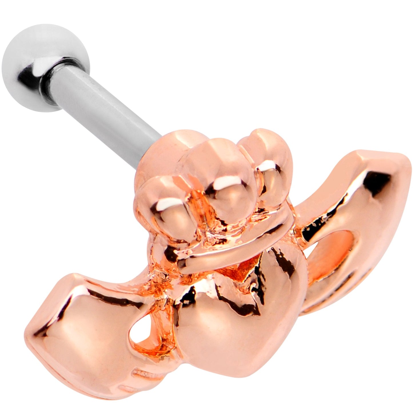 16G 1/4 Rose Gold Tone Sacred Heart Tragus Cartilage Earring