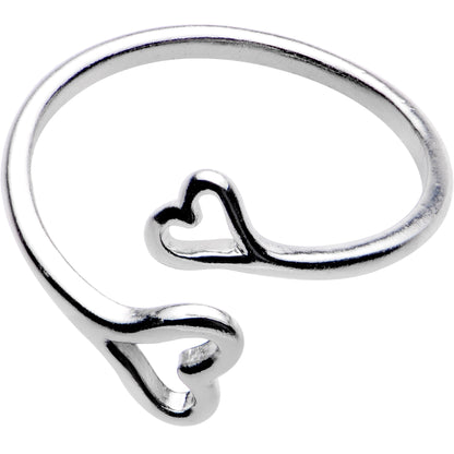 Silver Plated Heart of Hearts Toe Ring