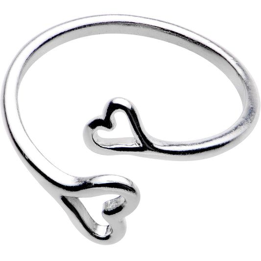 Silver Plated Heart of Hearts Toe Ring