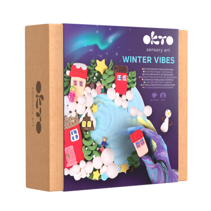 OKTO Air-Dry Clay 3D Painting Kit – 3D Winter Vibes (11.4 x 11.4 in)