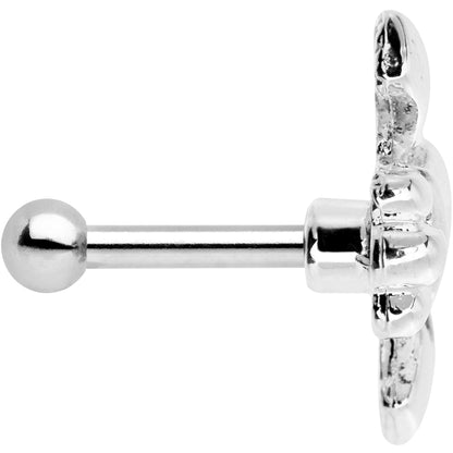 16G 1/4 Silver Tone Sacred Heart Tragus Cartilage Earring