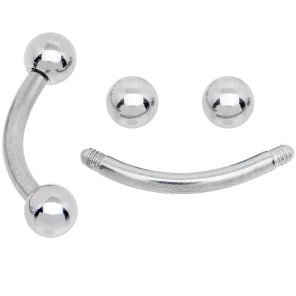 16G 5/16 CZ Gem Internally Threaded Curved Eyebrow Ring Pack Set of 8