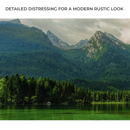 Mountains By The Lake Canvas Wall Art